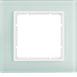 10116909 Cornice in vetro singola BERKER B.7, Vetro bianco polare/bianco polare opaco