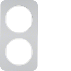 10122174 Cornice doppia BERKER R.1, alluminio/bianco polare