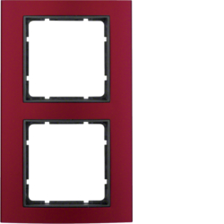 10123012 Cornice doppia BERKER B.3, Alluminio rosso/antracite opaco,  alluminio anodizzato