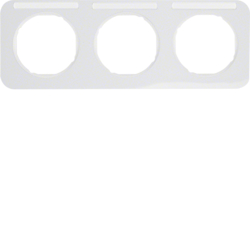 10132179 Cornice tripla per montaggio orizzontale con campo di scrittura,  BERKER R.1, bianco polare lucido