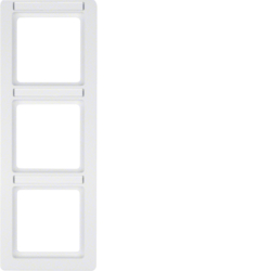 10136019 Cornice tripla per montaggio verticale con campo di scrittura,  BERKER Q.1, bianco polare velluto