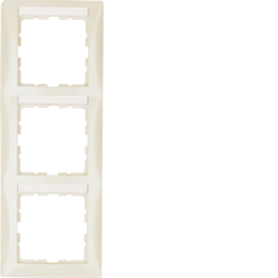 10138912 Cornice tripla per montaggio verticale con campo di scrittura,  BERKER S.1, bianco lucido