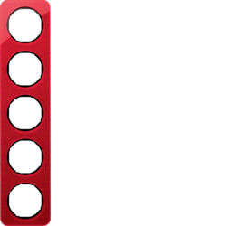 10152344 Rahmen 5fach Berker R.1, rot transparent/schwarz glänzend,  Acryl