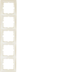 10158912 Rahmen 5fach senkrecht mit Beschriftungsfeld,  Berker S.1, weiß glänzend