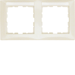 10228912 Cornice doppia per montaggio orizzontale con campo di scrittura,  BERKER S.1, bianco lucido