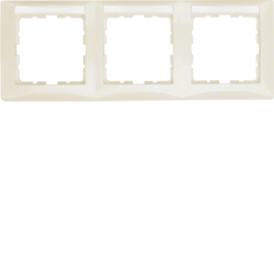 10238912 Rahmen 3fach waagerecht mit Beschriftungsfeld,  Berker S.1, weiß glänzend