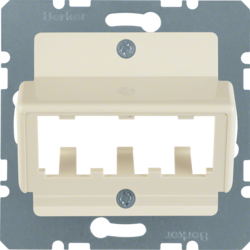 142702 Zentralplatte für 3 MINI-COM Module Zentralplattensystem,  weiß glänzend