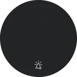 16202025 Bilanciere con stampa simbolo per suoneria Berker R.1/R.3/R.8, nero lucido