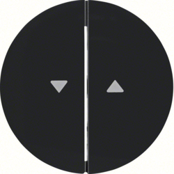 16252045 Bilanciere doppio con stampa simbolo freccia Berker R.1/R.3/R.8, nero lucido