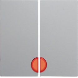 16271909 Bilanciere doppio con lente rossa,  BERKER S.1/B.3/B.7, bianco polare opaco