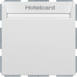 16409909 Relais-Schalter mit Zentralstück für Hotelcard Berker S.1/B.3/B.7, polarweiß matt