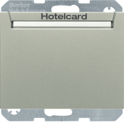 16417114 Relais-Schalter mit Zentralstück für Hotelcard Berker K.5, edelstahl matt,  lackiert