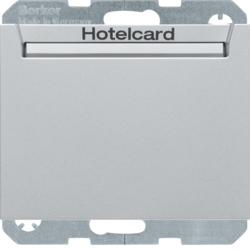 16417134 Relais-Schalter mit Zentralstück für Hotelcard Berker K.5, alu matt,  lackiert