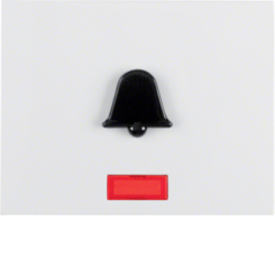 16517209 Wippe für Barrierefreies Bauen mit abtastbarem Symbol Klingel,  roter Linse,  Berker K.1, polarweiß glänzend