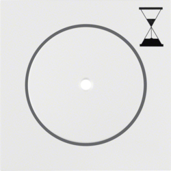 16741909 Pezzo centrale per inserto timer Pulsante con lente chiara,  BERKER S.1/B.3/B.7, bianco polare opaco