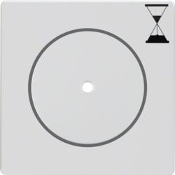 16746089 Pezzo centrale per inserto timer Pulsante con lente chiara,  Berker Q.1/Q.3/Q.7/Q.9, bianco polare velluto