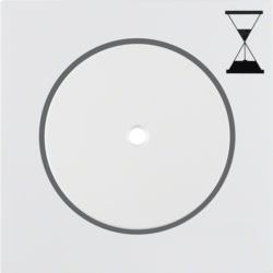 16748989 Zentralstück für Zeitrelais-Einsatz Druckknopf mit klarer Linse,  Berker S.1/B.3/B.7, polarweiß glänzend