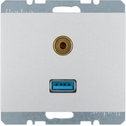 3315397003 USB/3,5 mm Audio Steckdose Berker K.5, alu matt,  lackiert