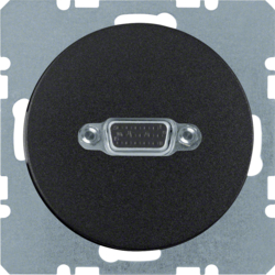 3315412045 VGA Steckdose mit Schraub-Liftklemmen,  Berker R.1/R.3/R.8, schwarz glänzend
