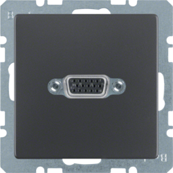 3315416086 VGA Steckdose mit Schraub-Liftklemmen,  Berker Q.1/Q.3/Q.7/Q.9, anthrazit samt,  lackiert