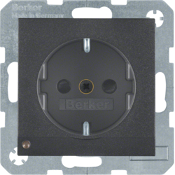 41091606 Steckdose SCHUKO mit LED-Orientierungslicht erhöhtem Berührungsschutz,  Schraub-Liftklemmen,  Berker S.1/B.3/B.7, anthrazit matt