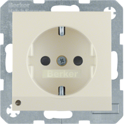 41098982 Steckdose SCHUKO mit LED-Orientierungslicht erhöhtem Berührungsschutz,  Schraub-Liftklemmen,  Berker S.1/B.3/B.7, weiß glänzend