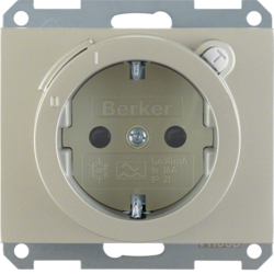 47087004 Presa SCHUKO con interruttore differenziale protezione elevata contro i contatti,  BERKER K.5, acciaio opaco,  verniciato