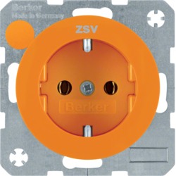 47432007 Steckdose SCHUKOAufdruck "ZSV" Berker R.1/R.3/R.8, orange glänzend