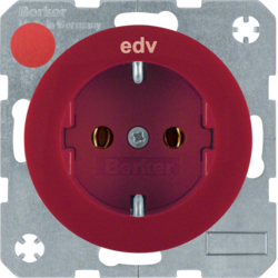 47432022 Steckdose SCHUKOAufdruck "EDV" Berker R.1/R.3/R.8, rot glänzend