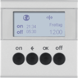 85745283 KNX-Funk Zeitschaltuhr quicklink mit Display,  Berker S.1/B.3/B.7, alu matt,  lackiert