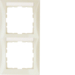 10128912 Cornice doppia per montaggio verticale con campo di scrittura,  BERKER S.1, bianco lucido