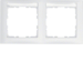 10229919 Cornice doppia per montaggio orizzontale con campo di scrittura,  BERKER S.1, bianco polare opaco
