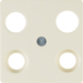 148302 Zentralplatte für Antennen-Steckdose 4Loch (Hirschmann) Zentralplattensystem,  weiß glänzend