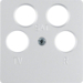 14841404 Mascherina centrale per presa TV quadrupla (Ankaro) Sistema di mascherine centrali,  alluminio opaco,  verniciato