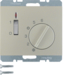 20317104 Temperaturregler,  Öffner,  mit Zentralstück,  24 V AC/DC mit Wippschalter,  Berker K.5, edelstahl matt,  lackiert