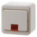 301640 Kontroll-Wechselschalter AP mit roter Linse,  Aufputz,  weiß