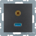 3315391606 Presa USB / 3,5 mm Audio BERKER S.1/B.3/B.7, antracite opaco