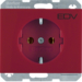 47157115 Steckdose SCHUKO mit Aufdruck "EDV" Berker K.1, rot glänzend