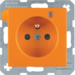 6765091914 Steckdose mit Schutzkontaktstift und Kontroll-LED mit erhöhtem Berührungsschutz,  Schraub-Liftklemmen,  Berker S.1/B.3/B.7, orange matt