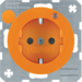 6765092007 Steckdose mit Schutzkontaktstift und Kontroll-LED mit erhöhtem Berührungsschutz,  Schraub-Liftklemmen,  Berker R.1/R.3/R.8, orange glänzend