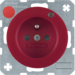 6765092022 Steckdose mit Schutzkontaktstift und Kontroll-LED mit erhöhtem Berührungsschutz,  Schraub-Liftklemmen,  Berker R.1/R.3/R.8, rot glänzend