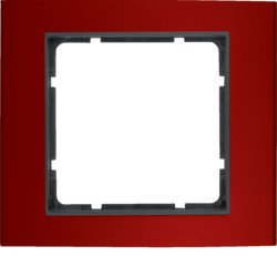 10113012 Cornice singola BERKER B.3, Alluminio rosso/antracite opaco,  alluminio anodizzato