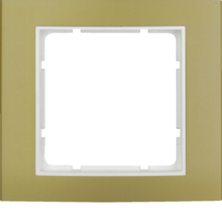 10113046 Cornice singola BERKER B.3, Alluminio oro/bianco polare opaco,  alluminio anodizzato