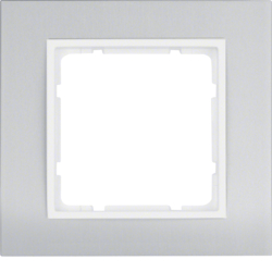 10113904 Cornice singola BERKER B.3, Alluminio/bianco polare opaco,  alluminio anodizzato