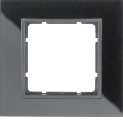 10116616 Cornice in vetro singola BERKER B.7, Vetro nero/antracite opaco