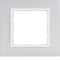 10116914 Cornice singola BERKER B.7, Alluminio/bianco polare opaco,  alluminio anodizzato