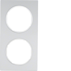 10122274 Cornice doppia BERKER R.3, alluminio/bianco polare