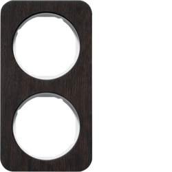 10122359 Rahmen 2fach Berker R.1, Eiche/polarweiß glänzend,  Holz gebeizt