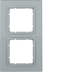 10126414 Cornice in vetro doppia BERKER B.7, Vetro alluminio/alluminio opaco,  verniciato