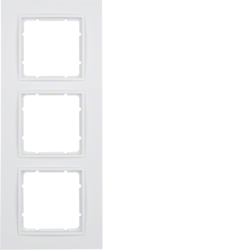 10136919 Cornice tripla BERKER B.7, bianco polare opaco